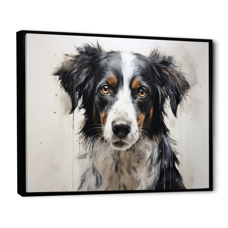 Dog Faithful Companion I - imprimé, H 30 po x l 40 po x P 1,5 po, Cadre flottant noir