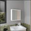 Medicine Cabinet 21.1" H, 1 Door, 4 Shelves, 1 Mirror, White-457655698