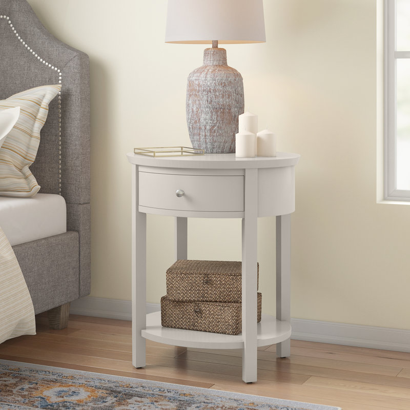 Zaheed End Table with Storage, Gray