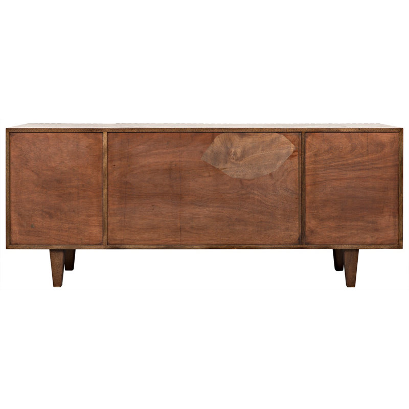 Jin-Ho Elegance 78'' Dark Walnut Solid Wood Sideboard