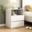 (Ensemble de 2) table de bout avec station de charge USB C rapide, table d'appoint avec canapé à 2 tiroirs, grande armoire de rangement moderne en bois pour le salon, la chambre à coucher, le bureau