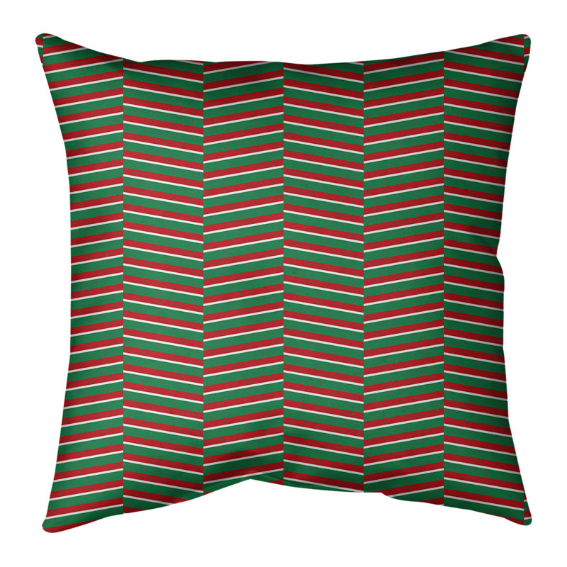 Geometric Microsuede Reversible Throw Pillow, 16" x 16", Red/Green