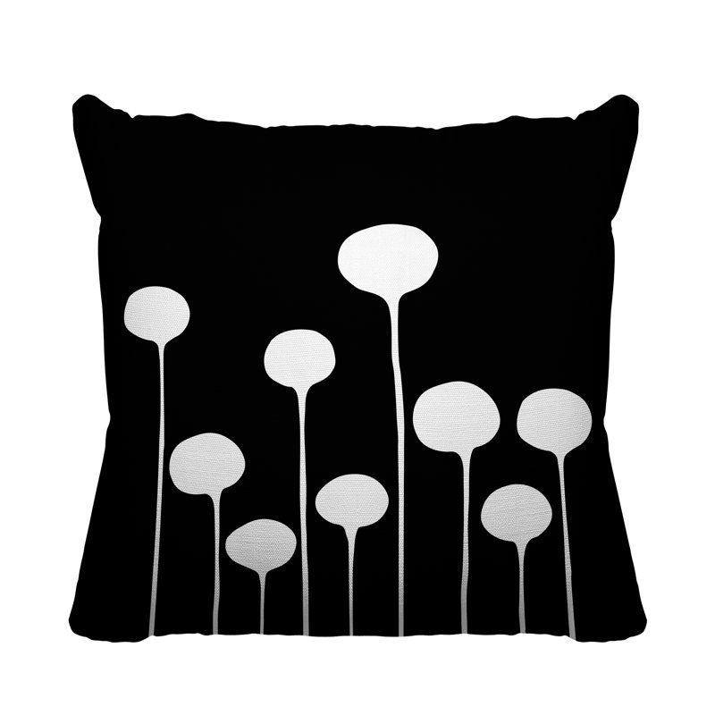 Courtland Outdoor Reversible Throw Pillow, Black, 15W" x 15H"