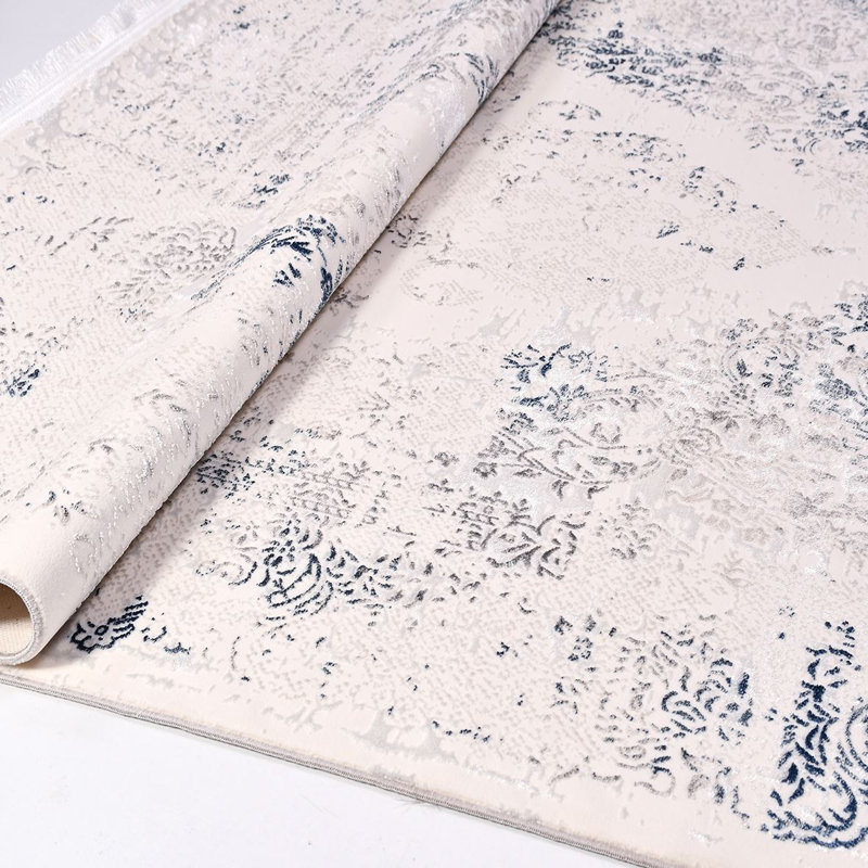 Modern Cream Machine Washable Non-Slip Area Rug, Runner 3'4" x 9'11"
