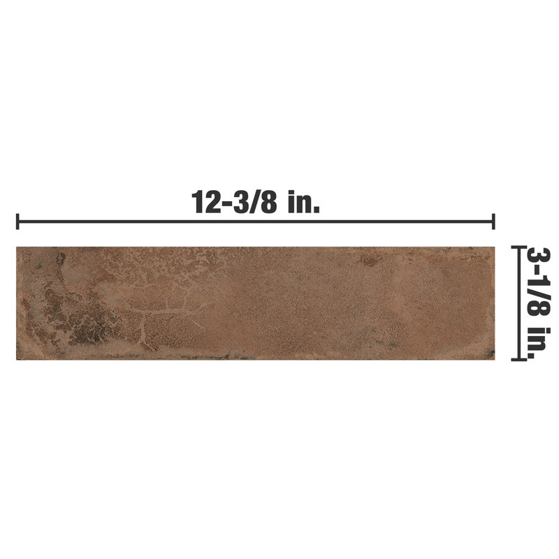 Luca 3" x 12" Ceramic Tile, Brown