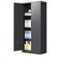 Armoire de rangement en métal 71 po, armoire verrouillable en acier noir-2024130640