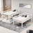 Solid Pine Transitional Triple Bunk Bed, Convertible Separate Design with Storage Staircase, Twin Size, Crisp White