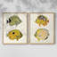 Poisson jaune et gris III - reproduction encadrée de qualité supérieure - prêt à être accroché - aucun clou requis - aucun clou requis-2011408542-2011408533