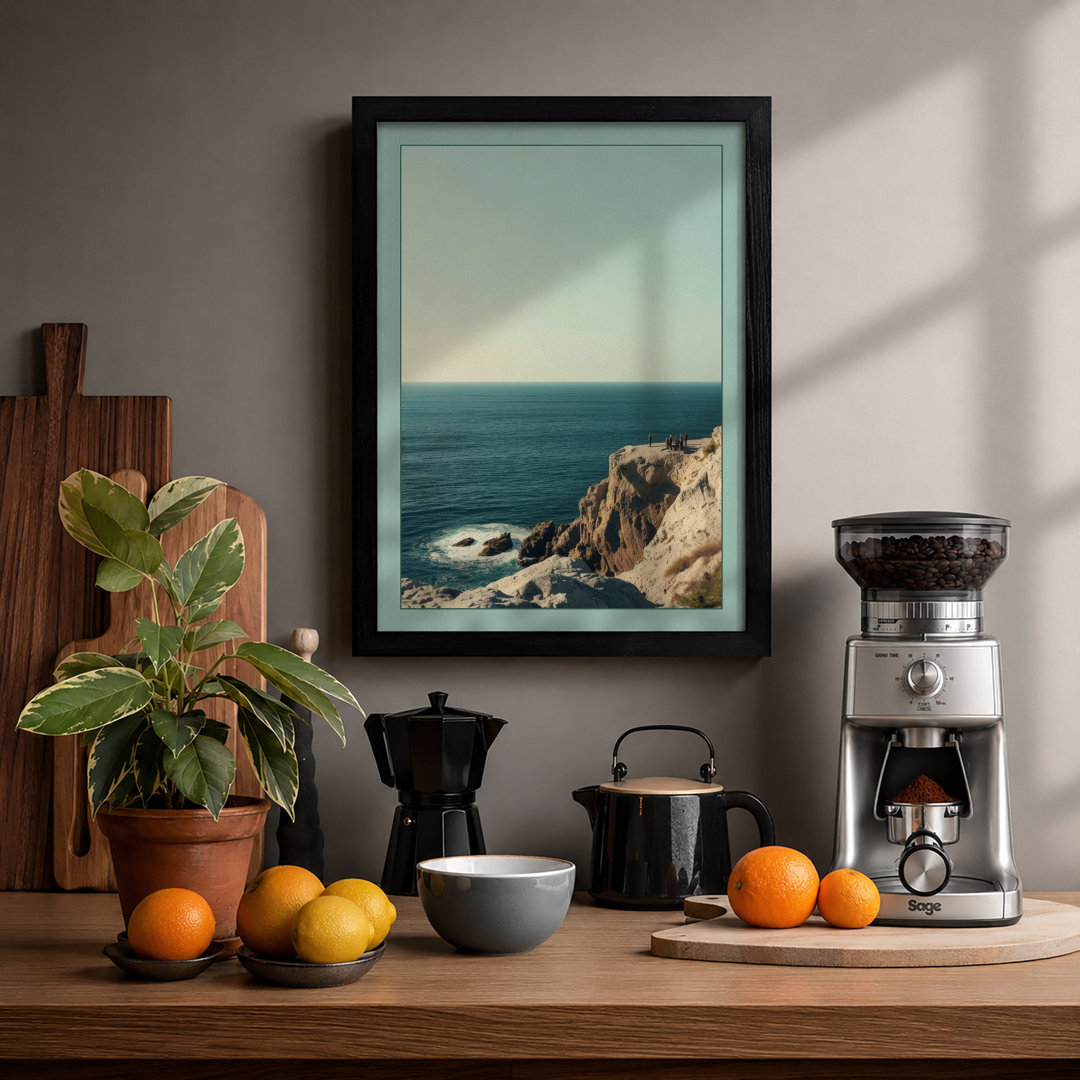 Cliff Over Ocean Coastal - Framed Print