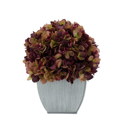 Fabric Hydrangea Arrangement in Vase