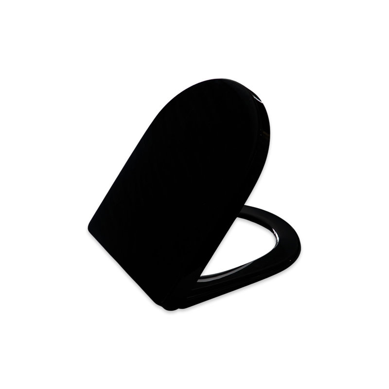 D-Shape Hard Toilet Seat, Black