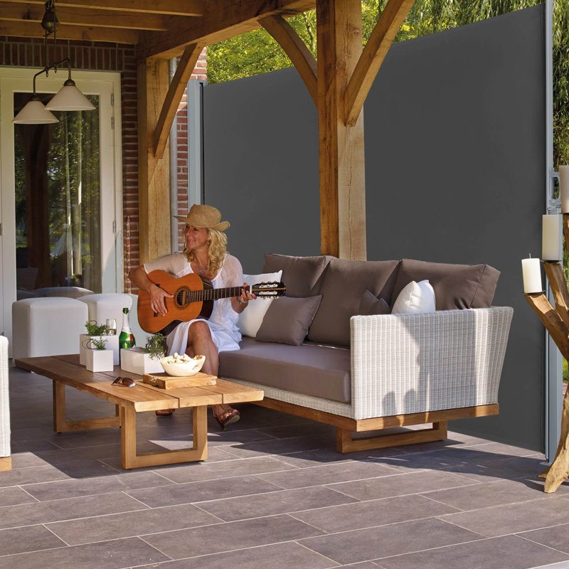 Auvent latéral rétractable pour terrasse Yescom, H 71 po x l 120 po x P 7 po