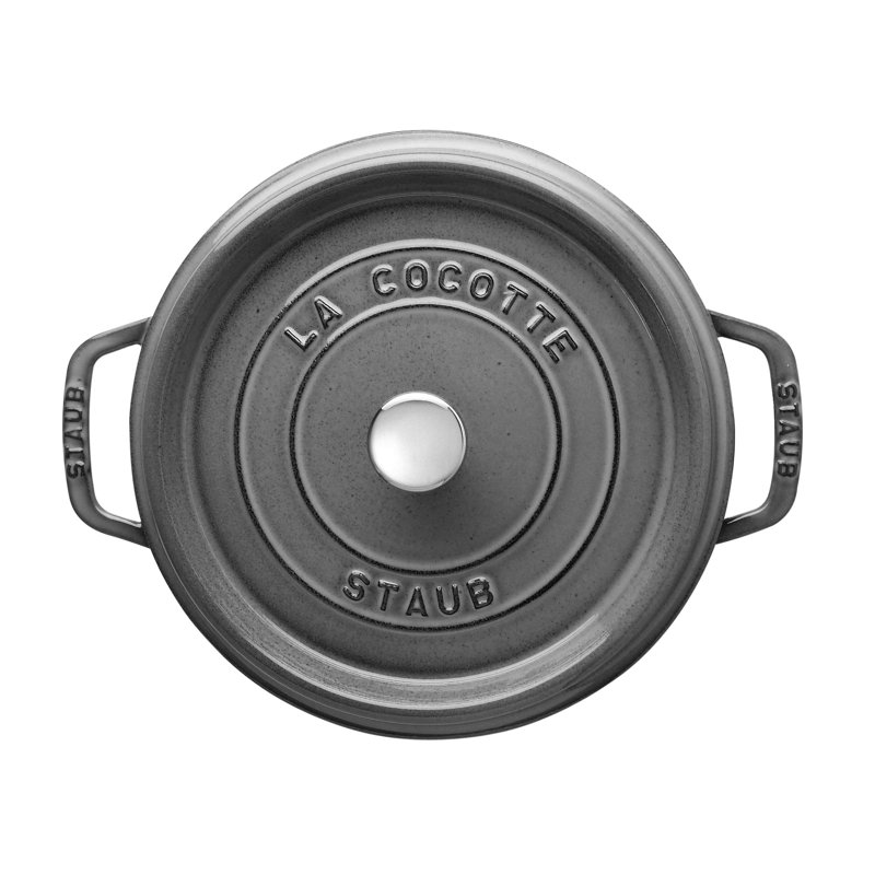 La Cocotte Cast Iron Round Cocotte, Graphite Gray, 0.5 quarts