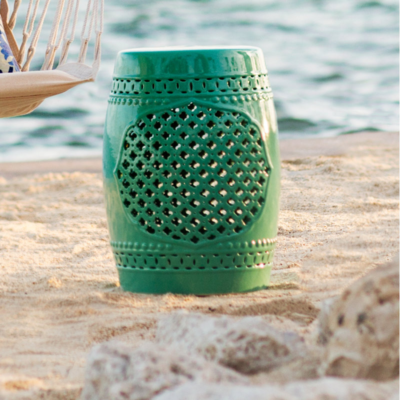 Octavius Ceramic Accent Stool, Robbin's Egg Blue