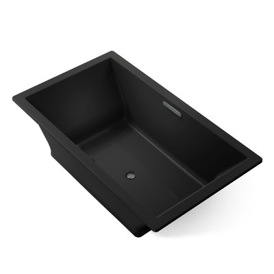 Underscore Rectangle 72" x 42" Heated Bubblemassage Air Bath with Bask, Center Drain