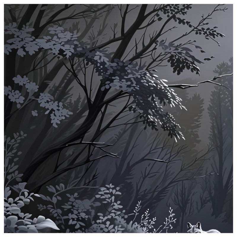 Gray Wolf In Forest Blankets, 50in W x 60in H