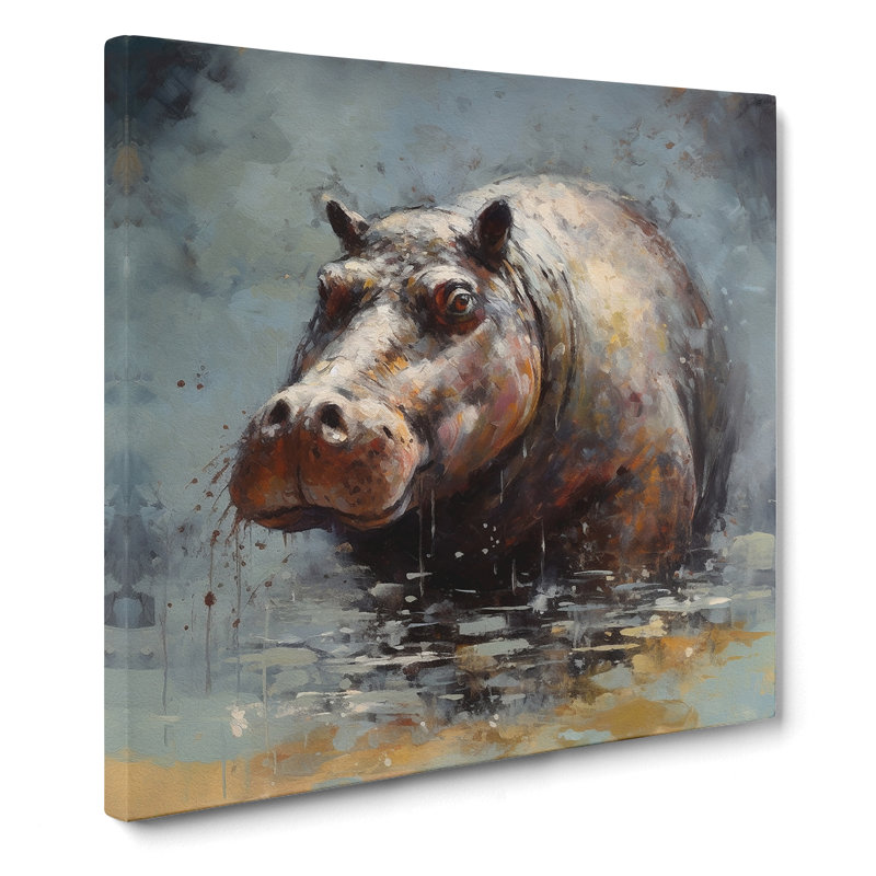 Hippo Post-Impressionism - No Frame Print
