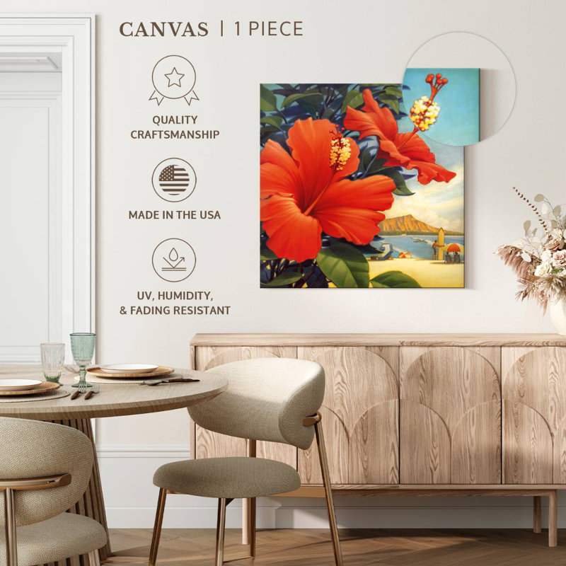 Harnek Hibiscus Beach Day, 33" H x 33" W