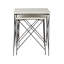 Ensemble de deux tables gigognes carrées en marbre blanc et noir