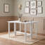 Table de salle à manger extensible de style campagnard avec abattants, table de cuisine rectangulaire et piètement en forme de H-998430777