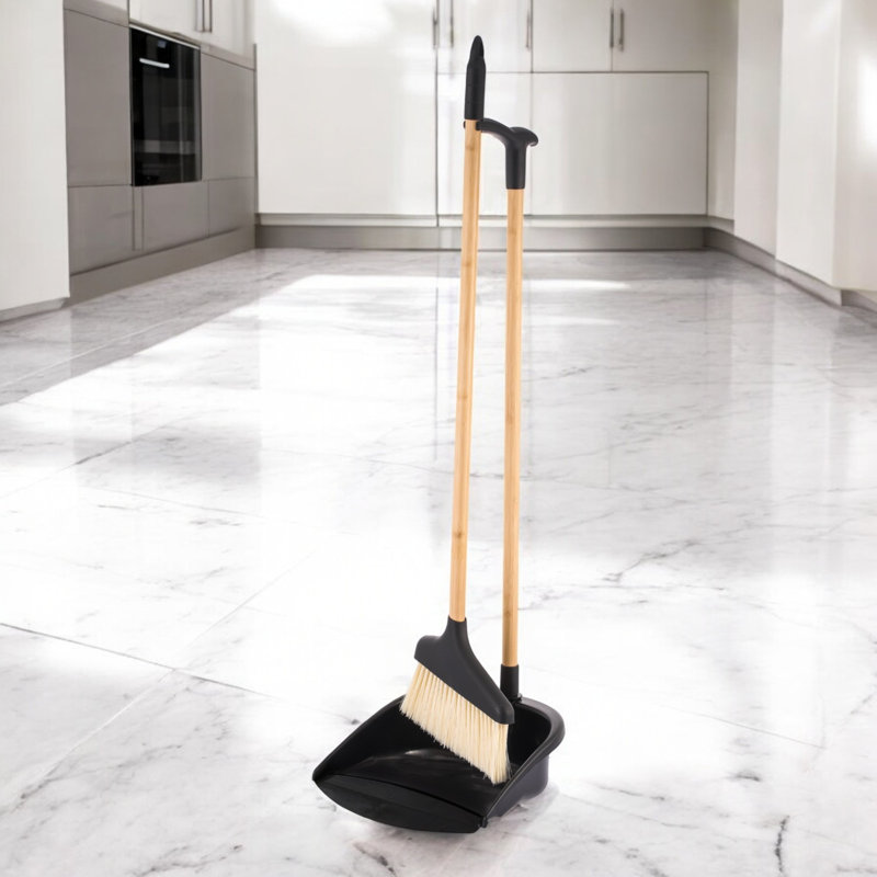 Broom And Dustpan Set, Black