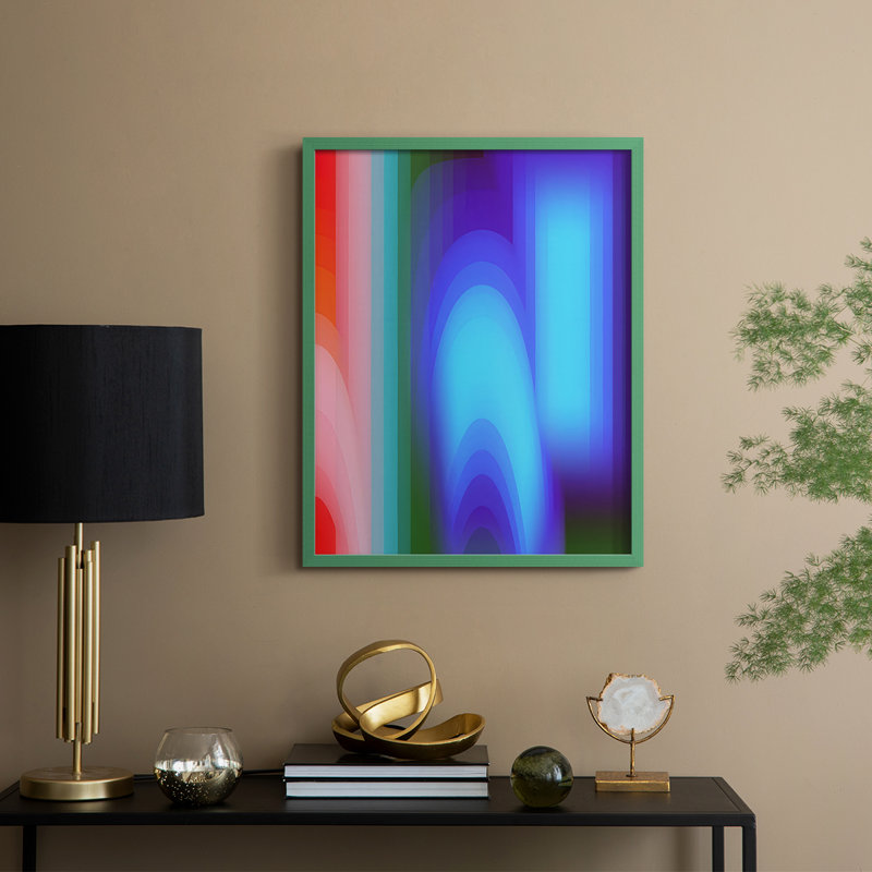 Impression encadrée Groovy Prism Gradients II - bois massif, H 21 po x l 17 po, Vert