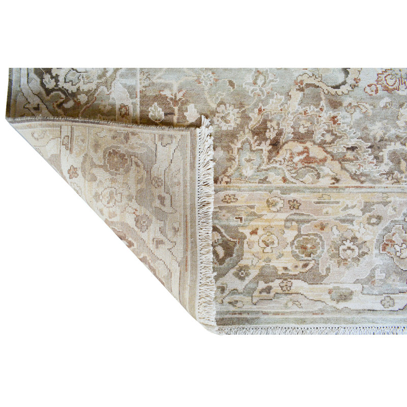 Hand Knotted Area Rug in Brown, Rectangle 5' x 8'