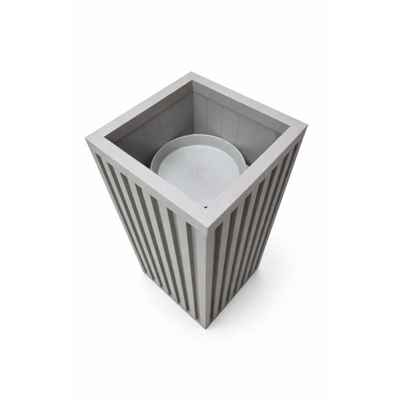 Square Grove Column Planter - Grey Brown, Brown Gray