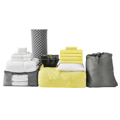  14 Piece Ultimate College Freshman Dorm Bedding Bundle
