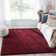 Elle Basics Emerson Modern Solid Deep Red Textured Shag Rug