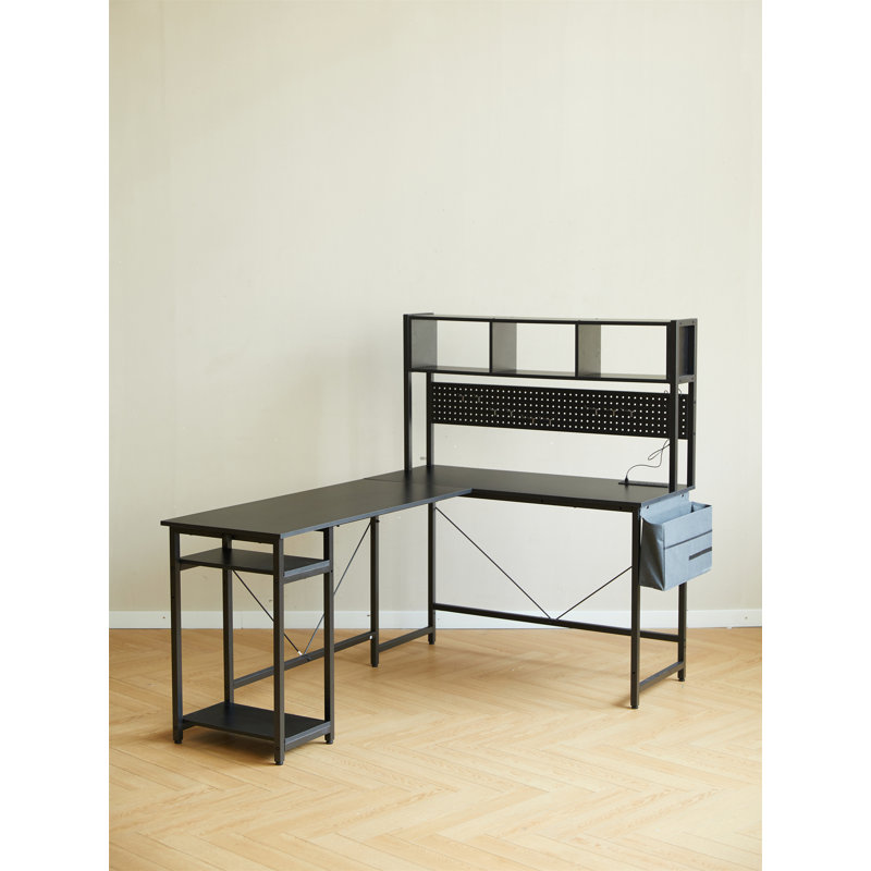 Bureau en L avec Pennel, Noir