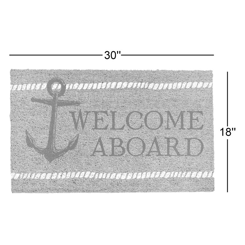 Tapis de porte d'extérieur 30 po x 18 po Mericia Welcome Aboard