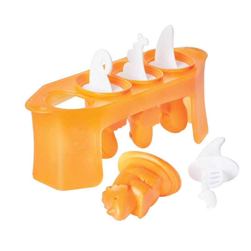 Tovolo Dino Ice Pop Molds Set of 4 BPA-Free Silicone Popsicle Molds for Kids Dishwasher Safe