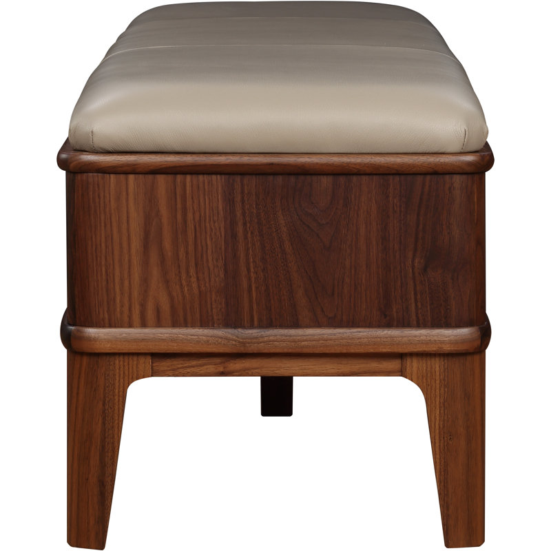 Walnut Grove Genuine Leather Bench