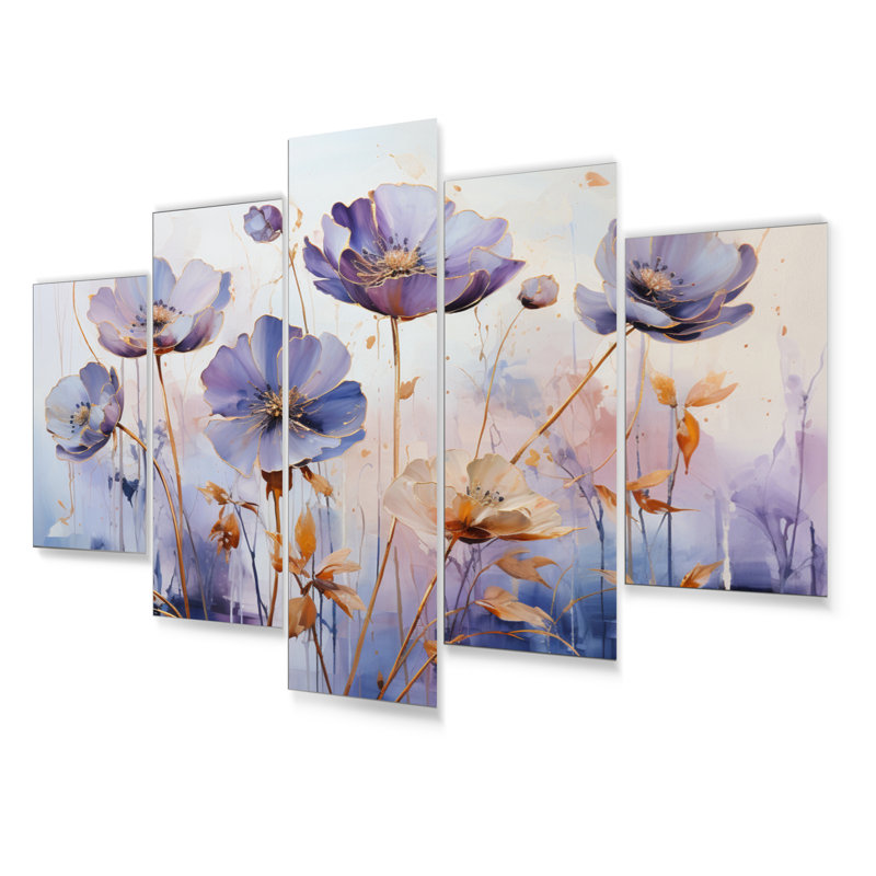 «Mauve Botanical Serenade IV» sur métal, reproduction de 5 pièces