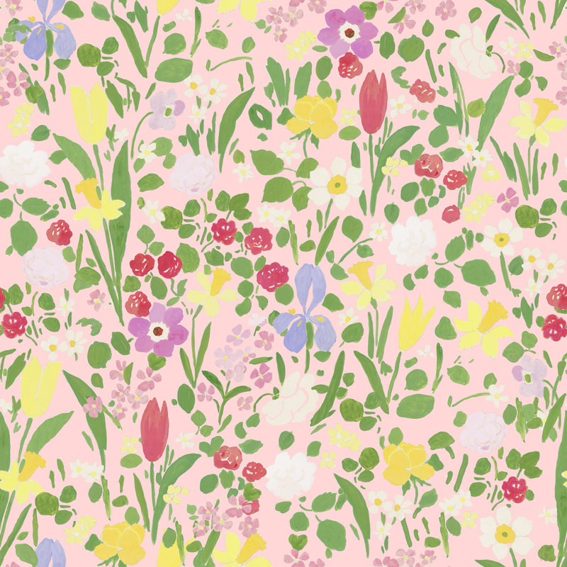 Paule Marrot Floral Wallpaper Double Roll, Pink