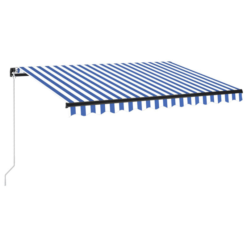 Fells Retractable Patio Awning, Blue/White, 3.5m W x 3m D