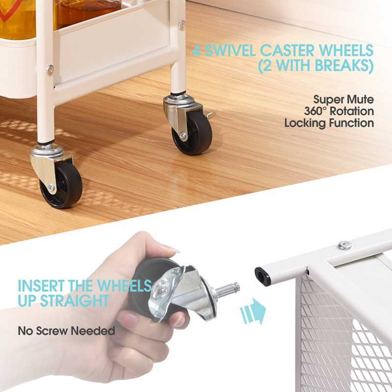 Chariot utilitaire double bricolage DIY, Blanc