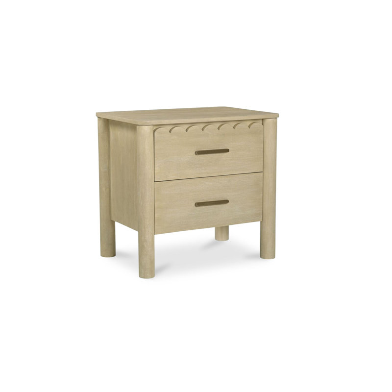 Wiley 2 - Drawer Solid Wood Nightstand