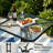 Melisa Patio Dining Set 5 Pieces, Outdoor Furniture W/30"X 30" Table and 4 Stackable PVC-coated polyester Chairs, Metal Table and Chairs for Patio, Lawn, Garden, Poolside, Backyard (Umbrella not Included)-109050405