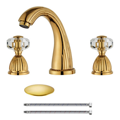 Widespread 2-handle Bathroom Faucet with Drain Assembly