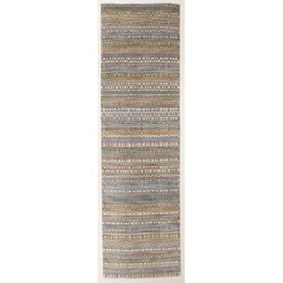 Tapis gris / beige / bleu tissé à la main Ellijay