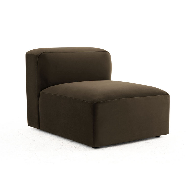 Fauteuil simple sans accoudoirs pour canapé modulaire convertible, Chocolat