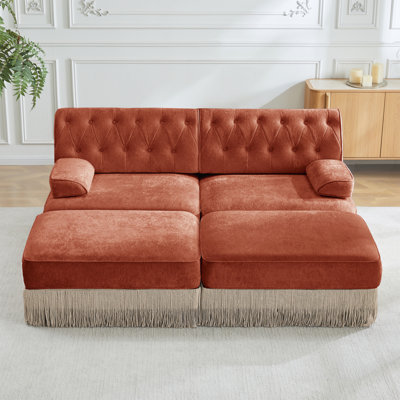 Tassel Skirt Chesterfield Style Sofa, Free Combination