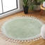 Tapis bleu sarcelle / ivoire en coton tissé à plat Lajoie-1422256007