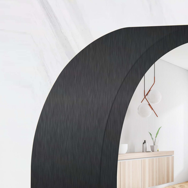 24*30inch  Mirror Hangs Horizontally or Vertically Black Metal Framed Bathroom Mirror