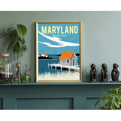Maryland, style rétro, affiche de voyage, impression rétro sans cadre, art mural maison et bureau