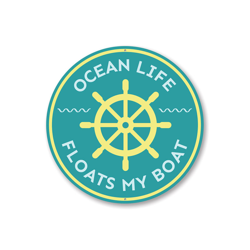Enseigne en aluminium Ocean Life, H 18 po x l 18 po x P 0,06 po