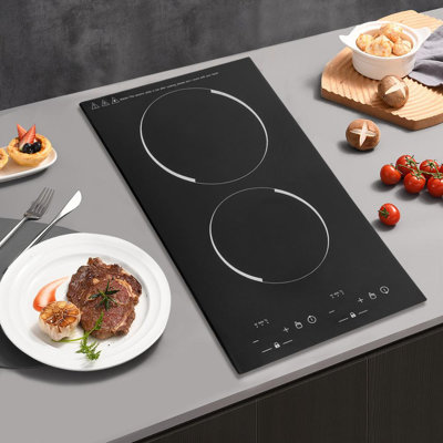 2300W 2 Burner Induction Electric Cooktop with Dual Size Power Burner