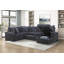 Canapé d'angle de luxe 3 pièces, 310 cm L x 246 cm P x 99 cm H, velours côtelé, 3 pièces, canapé d'angle en L, gris foncé, lit gigogne, rangement et coussins inclus-2105183436